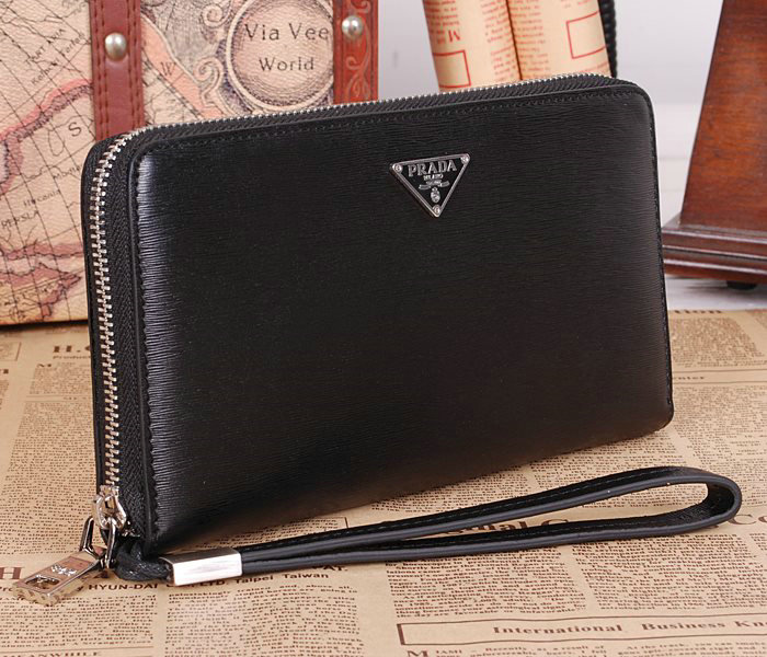 2014 Prada Saffiano Leather Clutch 8P601 black for sale